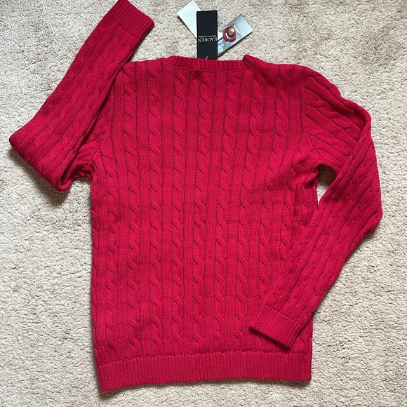 Ralph Lauren red cable knit sweater, NWT - Picture 6 of 9